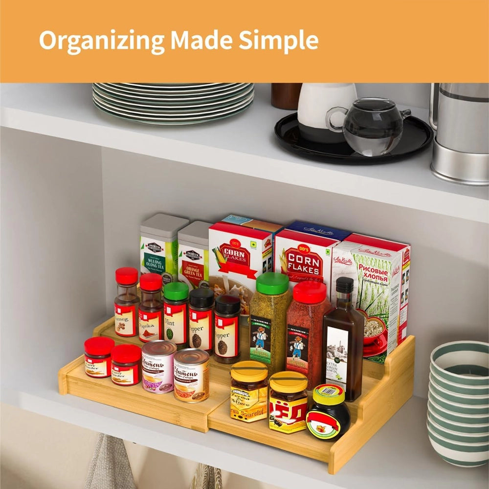 3-Tier Expandable Bamboo Spice Rack