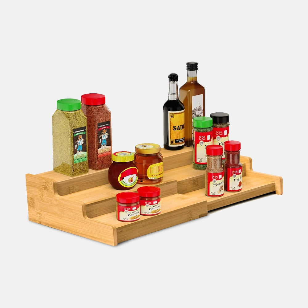 3-Tier Expandable Bamboo Spice Rack