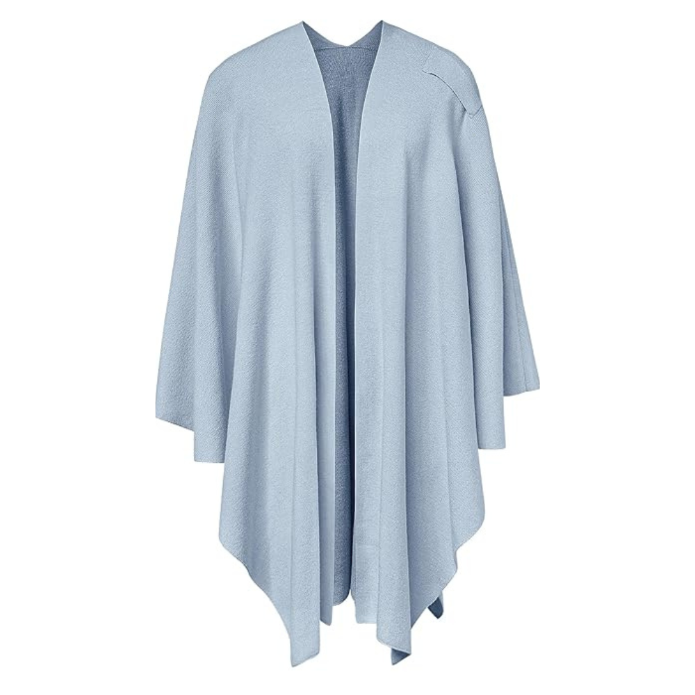 Women’s Elegant Knit Poncho Wrap – Cross-Front Fall Winter Topper